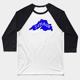Lake Superior Outline Baseball T-Shirt